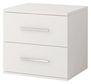 Oxnard Wooden Bedside Cabinet With 2 Drawers In Matt White