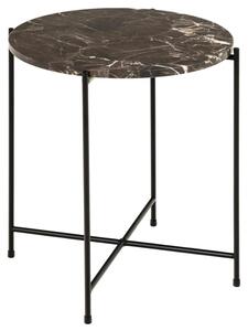 Avilla Marble Stone Side Table Small In Brown Emperador