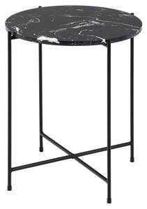 Avilla Marble Stone Side Table Small In Black