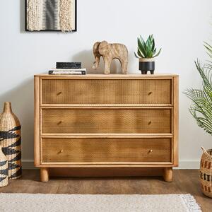 Anila 3 Drawer Chest, Light Stained Mango Wood Brown