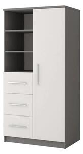 Oxnard Wooden Highboard With 1 Door 3 Drawers In Matt Grey