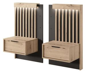 Turin Wooden Set Of 2 Bedside Tables In Artisan Oak