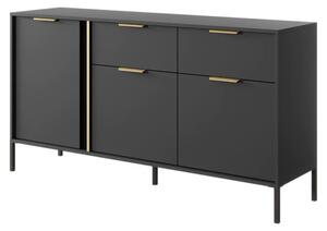 Lech Wooden Sideboard With 3 Doors 2 Drawers In Anthracite