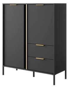 Lech Wooden Highboard With 2 Doors 2 Drawers In Anthracite