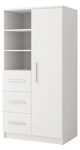 Oxnard Wooden Highboard With 1 Door 3 Drawers In Matt White