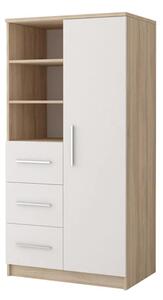 Oxnard Wooden Highboard With 1 Door 3 Drawers In Sonoma Oak