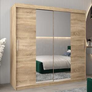 Tavira I Mirrored Wardrobe 2 Sliding Doors 200cm In Sonoma Oak