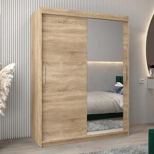 Tavira II Mirrored Wardrobe 2 Sliding Doors 150cm In Sonoma Oak