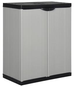 Garden Storage Cabinet with 1 Shelf Grey and Black 68x40x85 cm