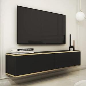 Mexico Floating Wooden TV Stand With 2 Doors In Black