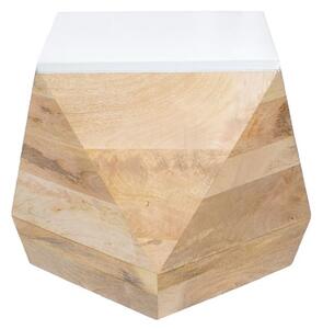 Accra Solid Mango Wood Side Table In Oak