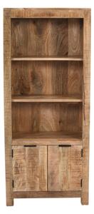 Salter Solid Mangowood Bookcase With 2 Doors In Rough Swan