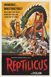 Fine Art Print Reptilicus (Vintage Cinema / Retro Movie Theatre Poster / Horror & Sci-Fi), (26.7 x 40 cm)