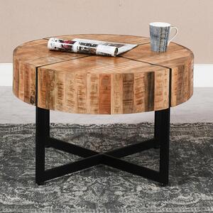 Salter Solid Mangowood Coffee Table With Black Metal Legs