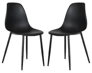 Arta Curve Black Plastic Seat Dining Chairs In Pair