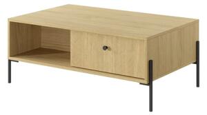 Salta Wooden Coffee Table With 2 Drawers In Salta Oak