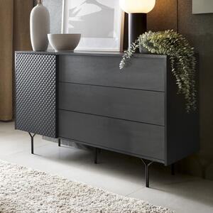 Reno Wooden Sideboard Wide With 1 Door 3 Drawers In Graphite