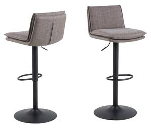 Flynt Light Grey Fabric Bar Chairs In Pair