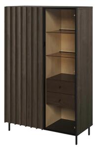 Prato Wooden Display Cabinet 2 Doors In Portland Ash With LED