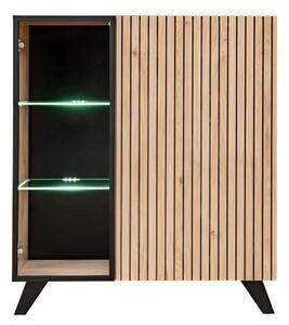 Lagos Wooden Sideboard With 2 Doors In Hickory Oak And LED