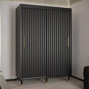 Adel I Wooden Wardrobe With 2 Sliding Doors 150cm In Black