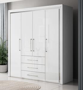 Allen Wooden Wardrobe With 4 Hinged Doors In White