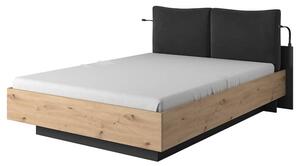 Novi Wooden Ottoman King Size Bed In Artisan Oak With LED