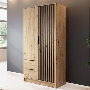 Norco Wooden Wardrobe With 2 Hinged Doors 105cm In Artisan Oak