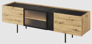 Madrid Wooden TV Stand With 3 Doors In Artisan Oak