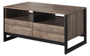 Akron Wooden Coffee Table With 2 Drawers In Grande Oak