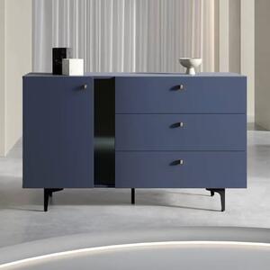 Merill Wooden Sideboard With 1 Door 3 Drawers In Navy