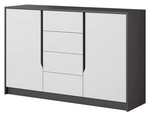 Sewell Wooden Sideboard 2 Doors 4 Drawers In Graphite And White