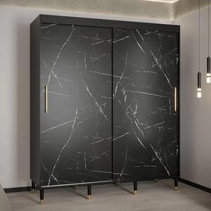 Barrie Wooden Wardrobe With 2 Sliding Doors 180cm In Black