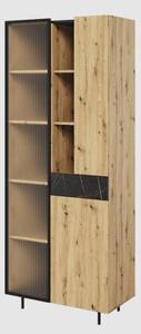 Madrid Wooden Display Cabinet 3 Doors In Artisan Oak With LED