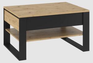 Qesso Wooden Coffee Table In Artisan Oak With Undershelf