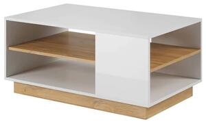 Alaro High Gloss Coffee Table In White With Undershelf