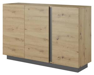 Alaro Wooden Sideboard With 3 Doors In Artisan Oak