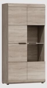 Lecco Wooden Display Cabinet With 2 Doors In Sonoma Oak