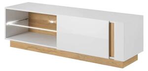 Alaro High Gloss TV Stand With 1 Door In White And LED