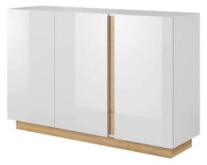 Alaro High Gloss Sideboard With 3 Doors In White