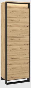 Qesso Storage Cabinet Tall 1 Door In Artisan Oak With LED