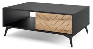 Douala Wooden Coffee Table With 2 Drawers In Evoke Oak