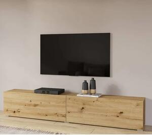 Azusa Wooden TV Stand With Pull-Down Doors In Artisan Oak