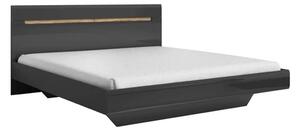 Houston High Gloss King Size Bed In Grey