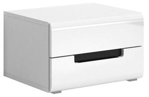 Houston High Gloss Bedside Cabinet With 2 Drawers In White