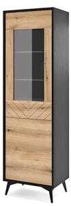 Douala Wooden Display Cabinet Tall In Evoke Oak