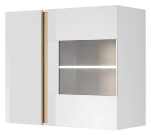 Alaro High Gloss Display Cabinet Wall 2 Doors In White With LED