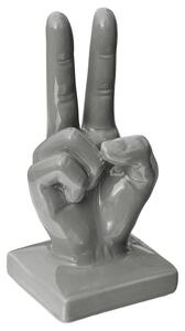 Wendy Ceramic Victory Sign Hand Sculpture In Grey