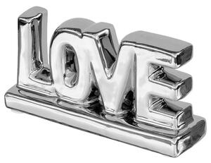 Visalia Ceramic Little Love Sign Sculpture In Silver