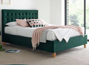 Kotor Velvet Ottoman King Size Bed In Green